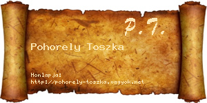 Pohorely Toszka névjegykártya